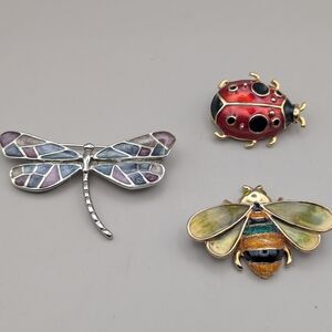 Colorful Insect Brooch Set